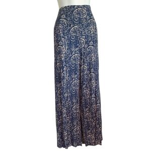 REWASH Blue Paisley Wide Leg Pants.  Ruched waist sides & back, Easy Pull-on. XL